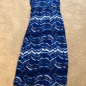Fold over extra long maxi skirt tie dye